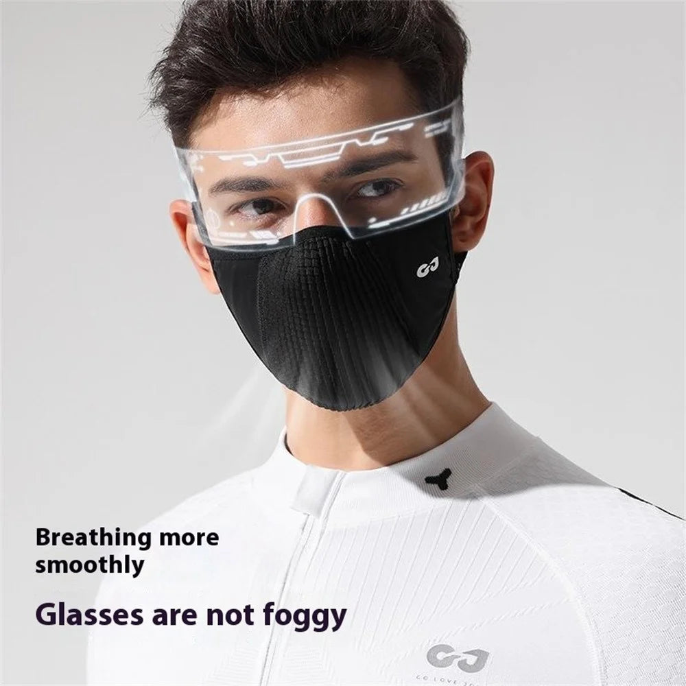 GOLOVEJOY XKZ65 Sun Protection Summer Face Mask Breathable Ice Silk Cycling Mask - Black - 6