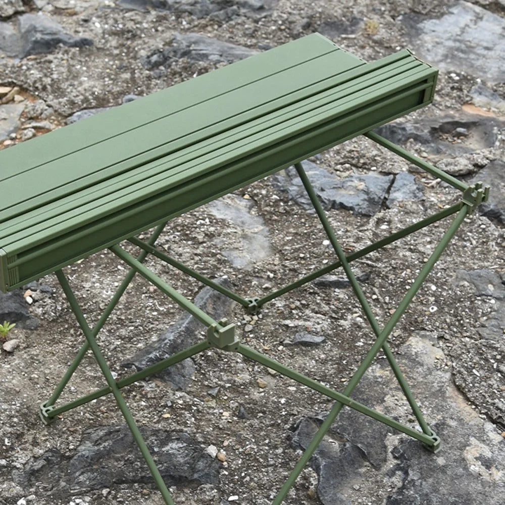 HALIN 39.5x34x32.5cm Folding Table Aluminum Alloy Desk Table for Outdoor Camping BBQ, Size S - Green - 4