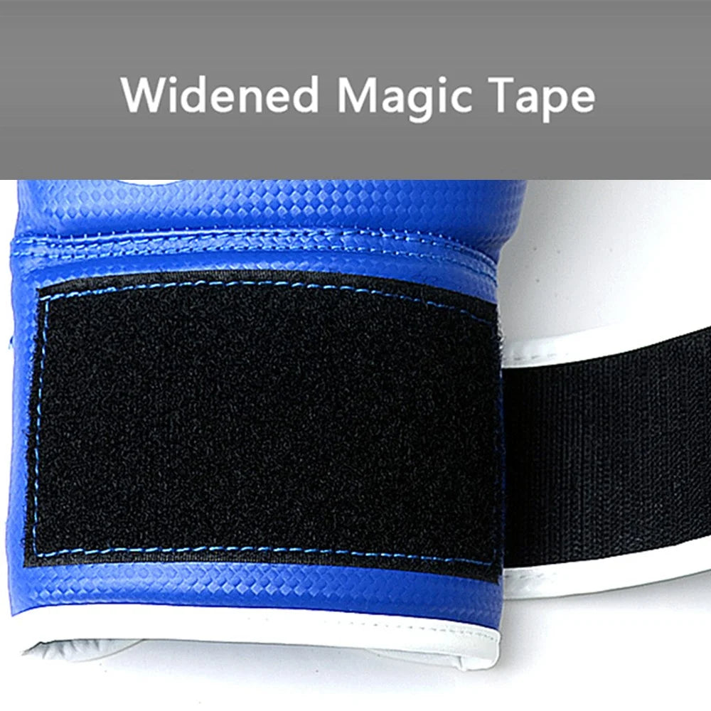 AIBEIJIAN 12oz Adult PU Mitts for Muay Thai MMA Wave Pattern Boxing Gloves - Black - 5