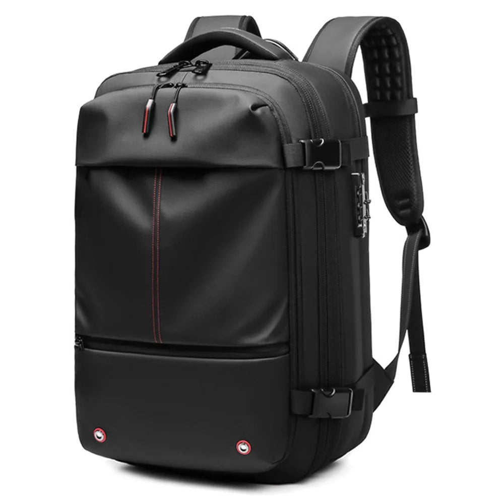 OUTWALK 7757 Travel 17-inch Laptop Backpack Vacuum Compression Men Expanding Shoulder Bag - Black - 1