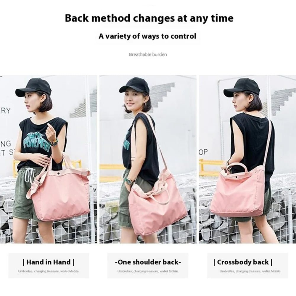Travel Duffle Bag Waterproof Carry On Tote Bags Large Capacity Sport Gym Bag - Pink - 7