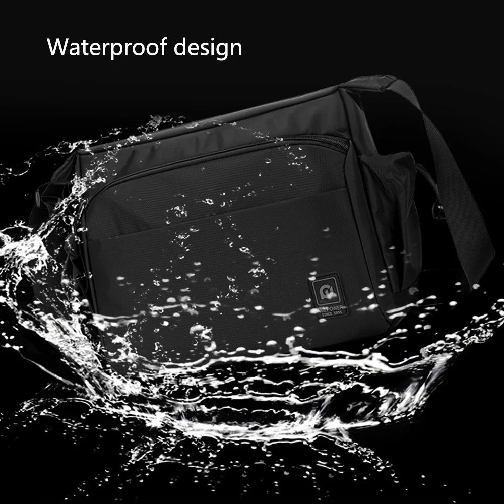 WEPOWER 3026 Men Commuting Casual Nylon Large Capacity Single Shoulder Crossbody Bag - Black - 5
