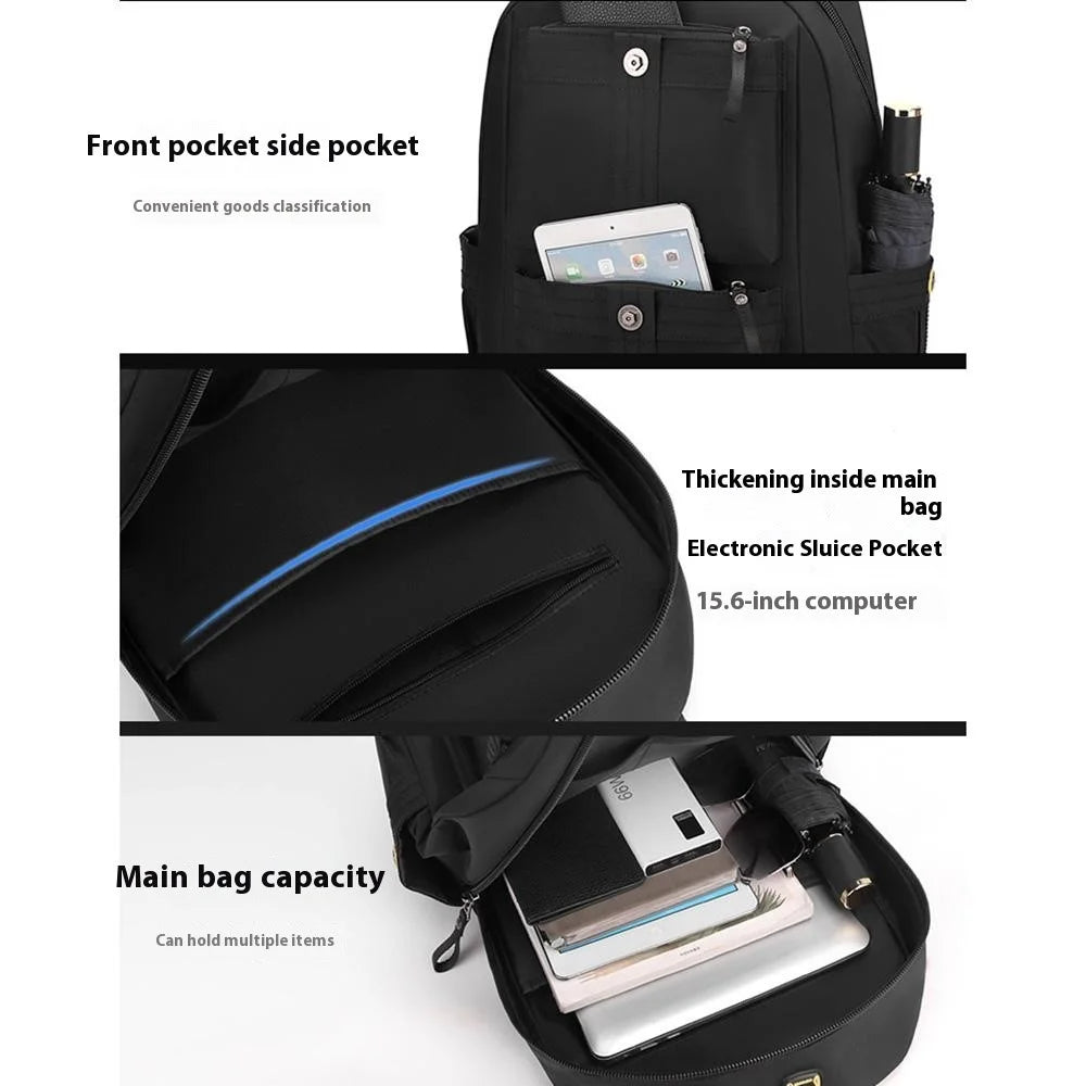 WEPOWER 7111 Large Capacity Backpack Men Student Travel Lightweight Nylon Casual Daypack - Black - 7