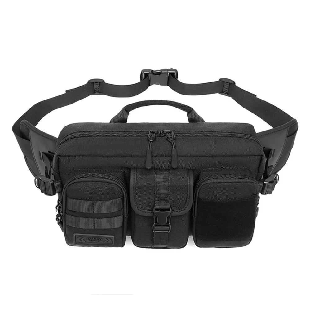 OZUKO 9449 Men Waterproof Fanny Pack Outdoor Sports Large Capacity Chest Bag - Black - 1