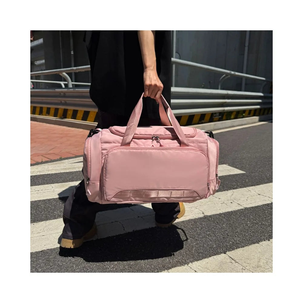 Travel Handbag Oxford Fabric Large Capacity Gym Bag with Shoe Compartment Maternity Hospital Bag - Beige - 5