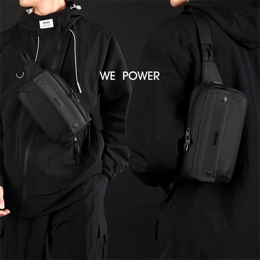 WEPOWER Minimalist Square Crossbody Bag Casual Waist Pack Waterproof Travel Chest Bag for Men - 9804B - 4