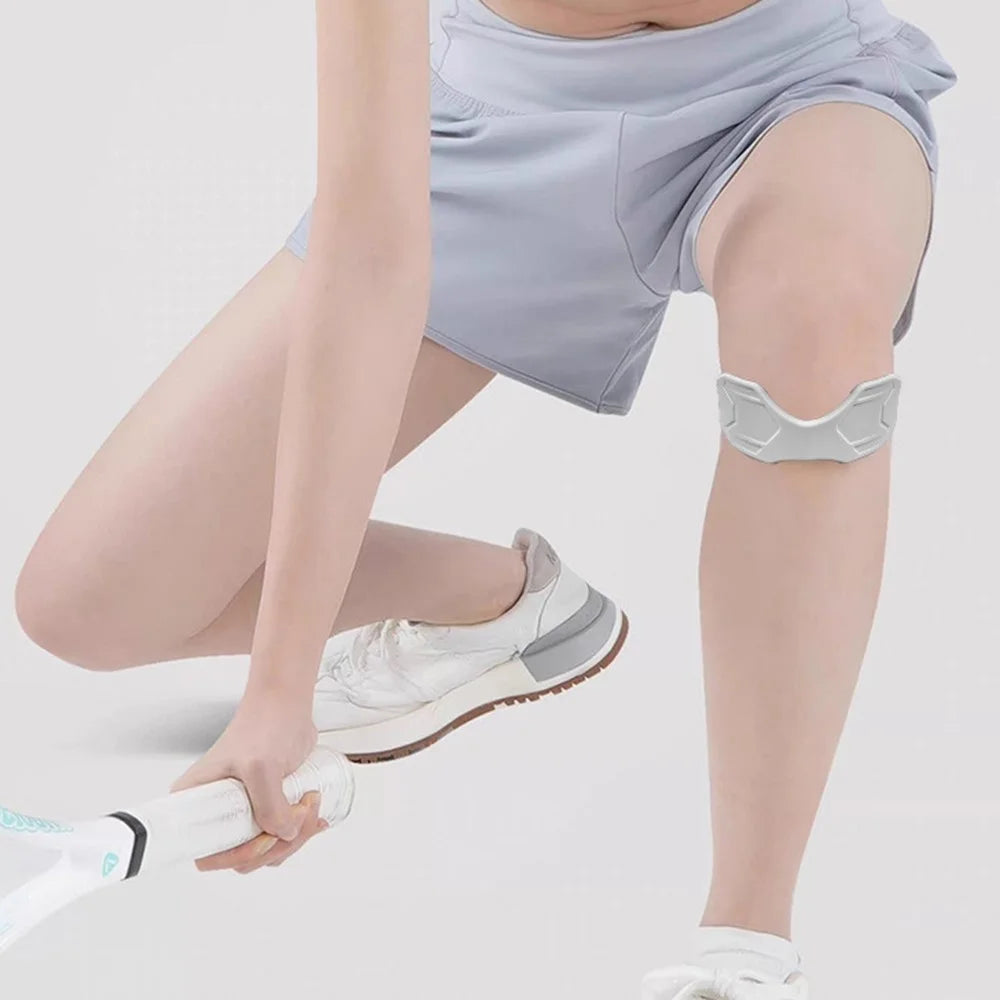XX-025 1 Pair Sports Silicone Patella Strap Lightweight Breathable Knee Support Brace Joint Stabilization Pressure Relief - Grey - 5