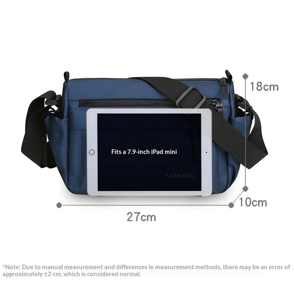 WEIXIER WD2562 Men Crossbody Bag Multi Compartments Waterproof PU Leather Chest Bag for Work Commute - Black - 7
