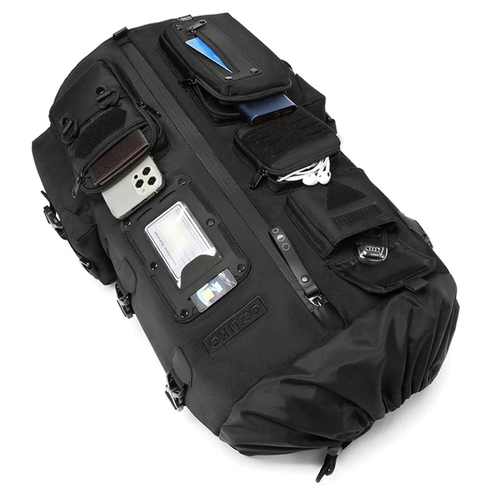 OZUKO 9573 Large Capacity Multifunctional Men Backpack Waterproof Outdoor Trekking Camping Mountaineering Daypack Rucksack - Black - 5