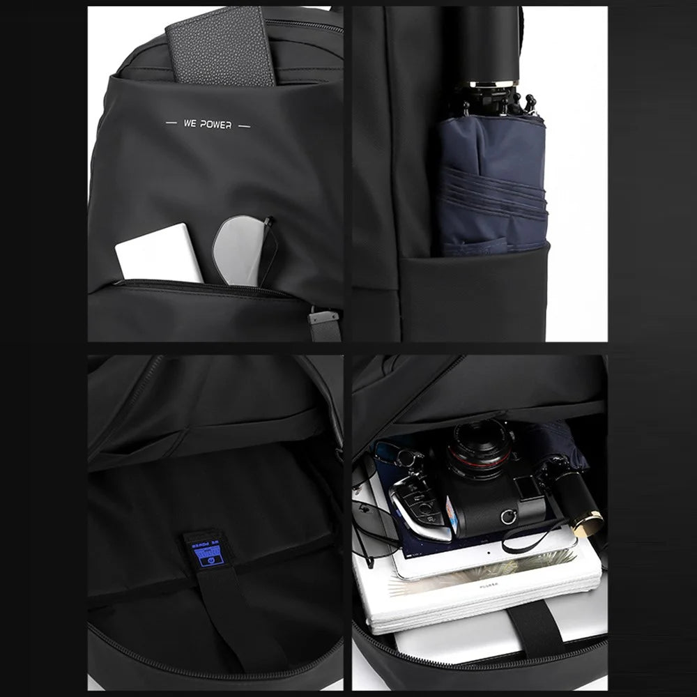 WEPOWER 1234 Outdoor Shoulder Bag Waterproof Nylon Backpack Travel Daypack for School Work - Black - 5