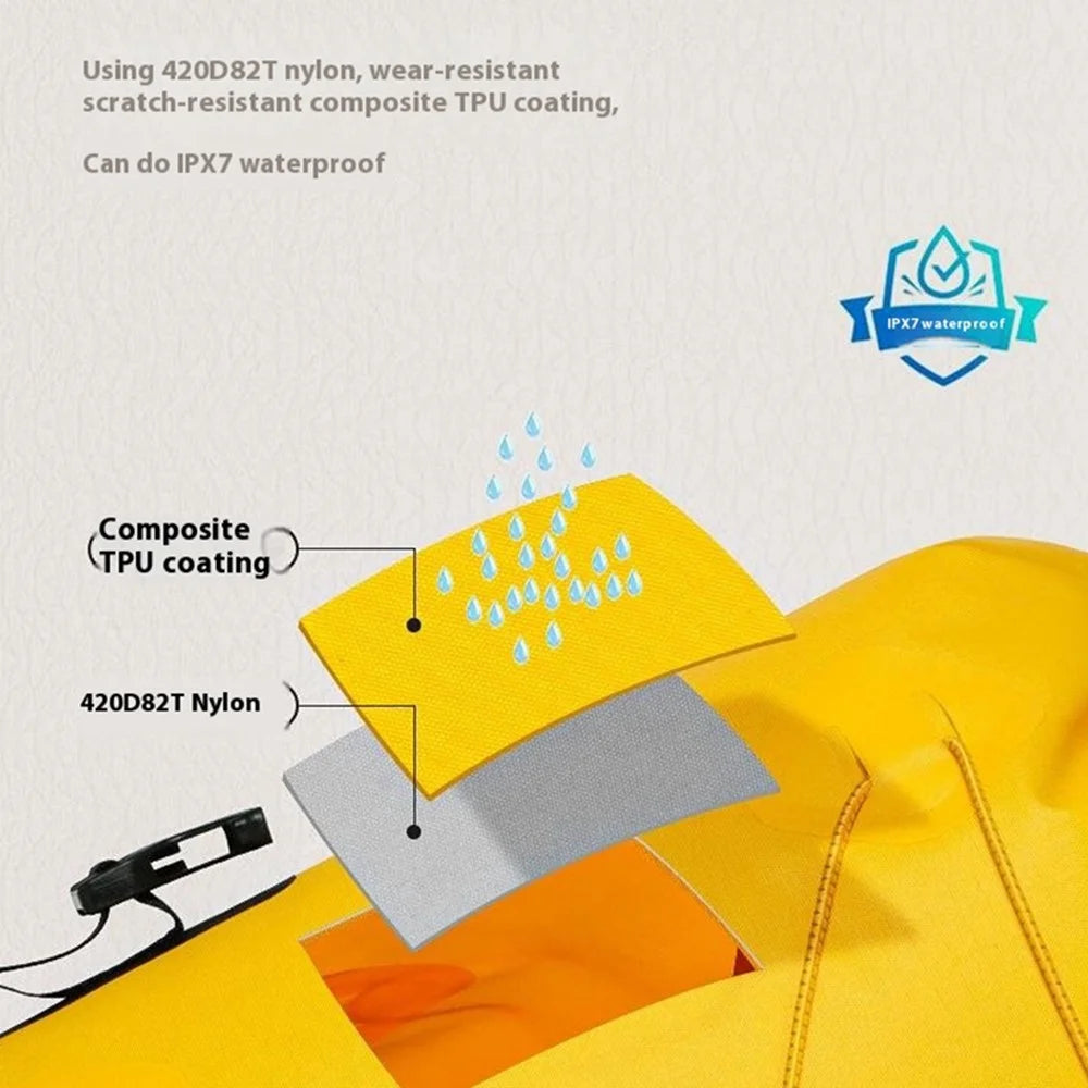 XINDA XD-BAG19 26L Waterproof Rock Climbing Backpack TPU+Polyester Hiking Equipment Storage Bag - Yellow - 7