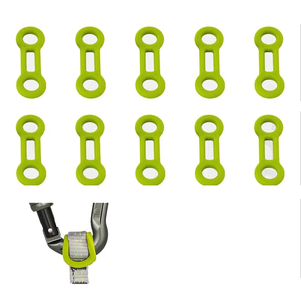 XINDA XD-PJ295 10Pcs Outdoor Rock Climbing Quick Draw Positioning Silicone Ring 8-Shape Rubber Sleeve - Green - 1