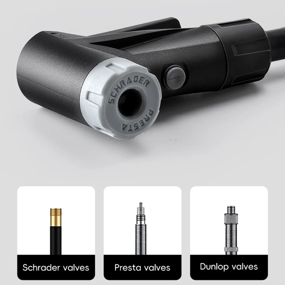 WEST BIKING Dual Cylinder High Pressure Bike Pump for Bicycle / E-Bike Portable Inflator with Air Pressure Gauge - Long Black - 6