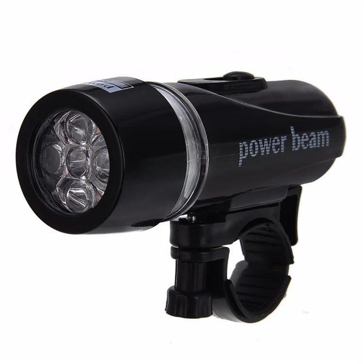 Mountain Bike 5-LED Front Lamp Black + Butterfly Tail Lamp Set - 4