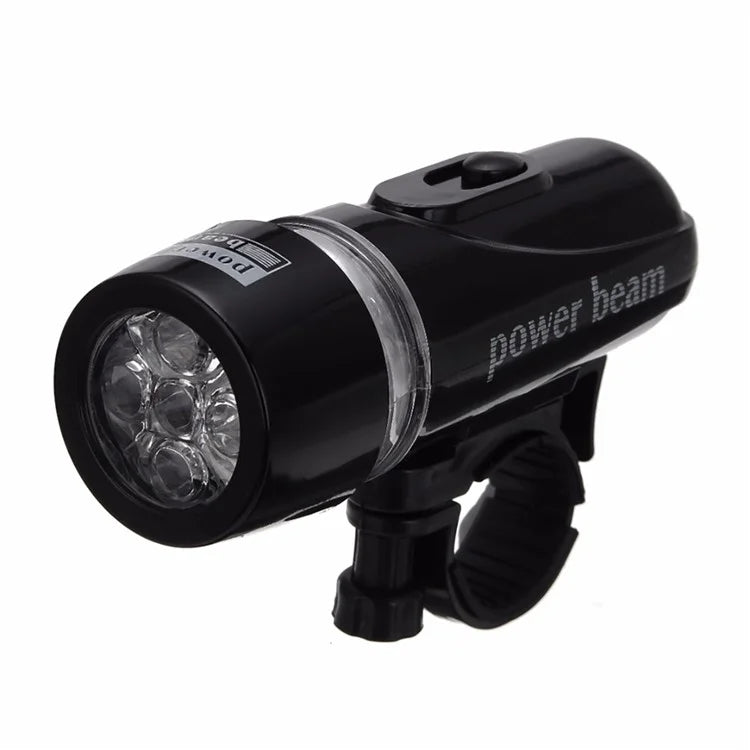 Mountain Bike 5-LED Front Lamp Black + Butterfly Tail Lamp Set - 5