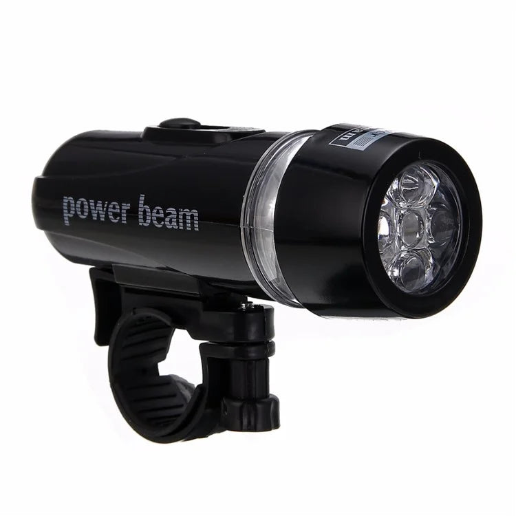 Mountain Bike 5-LED Front Lamp Black + Butterfly Tail Lamp Set - 6