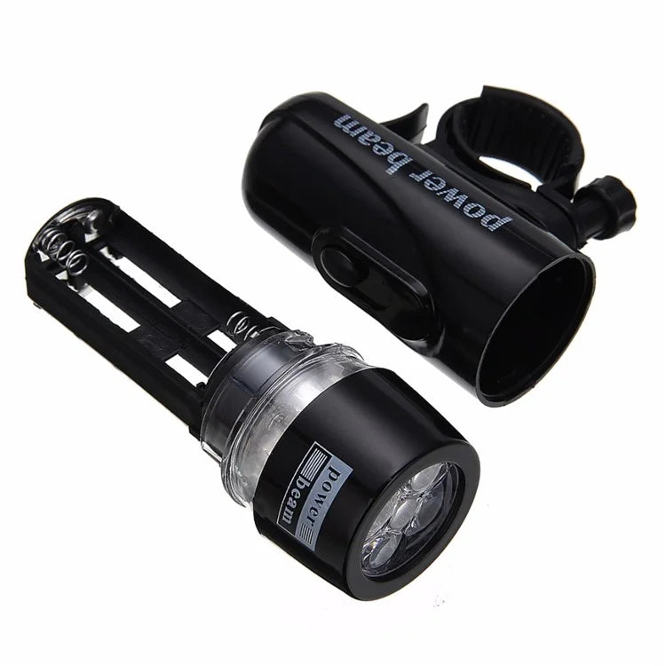 Mountain Bike 5-LED Front Lamp Black + Butterfly Tail Lamp Set - 7