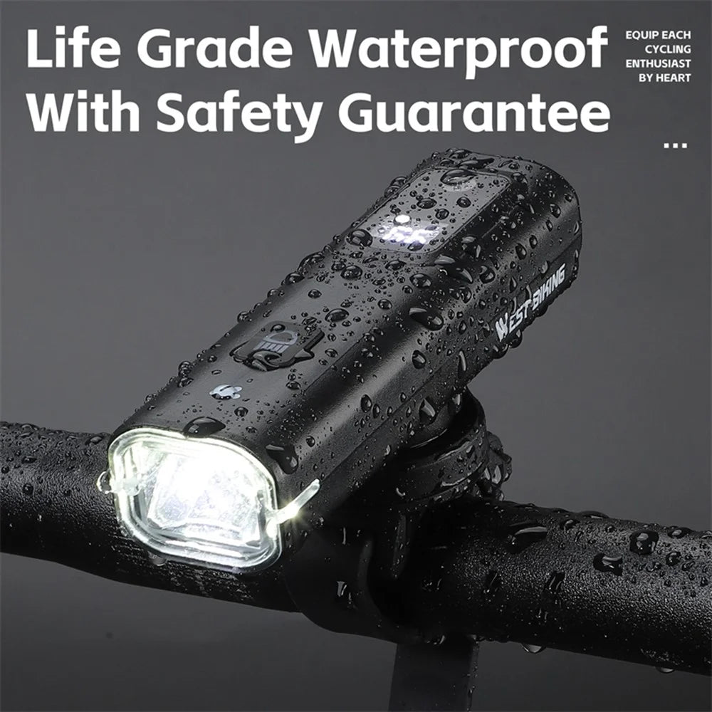 WEST BIKING YP0701457 Intelligent Light Sensing Bike Front Lamp 400 Lumens Bicycle Headlight ( with Digital Display ) - 4