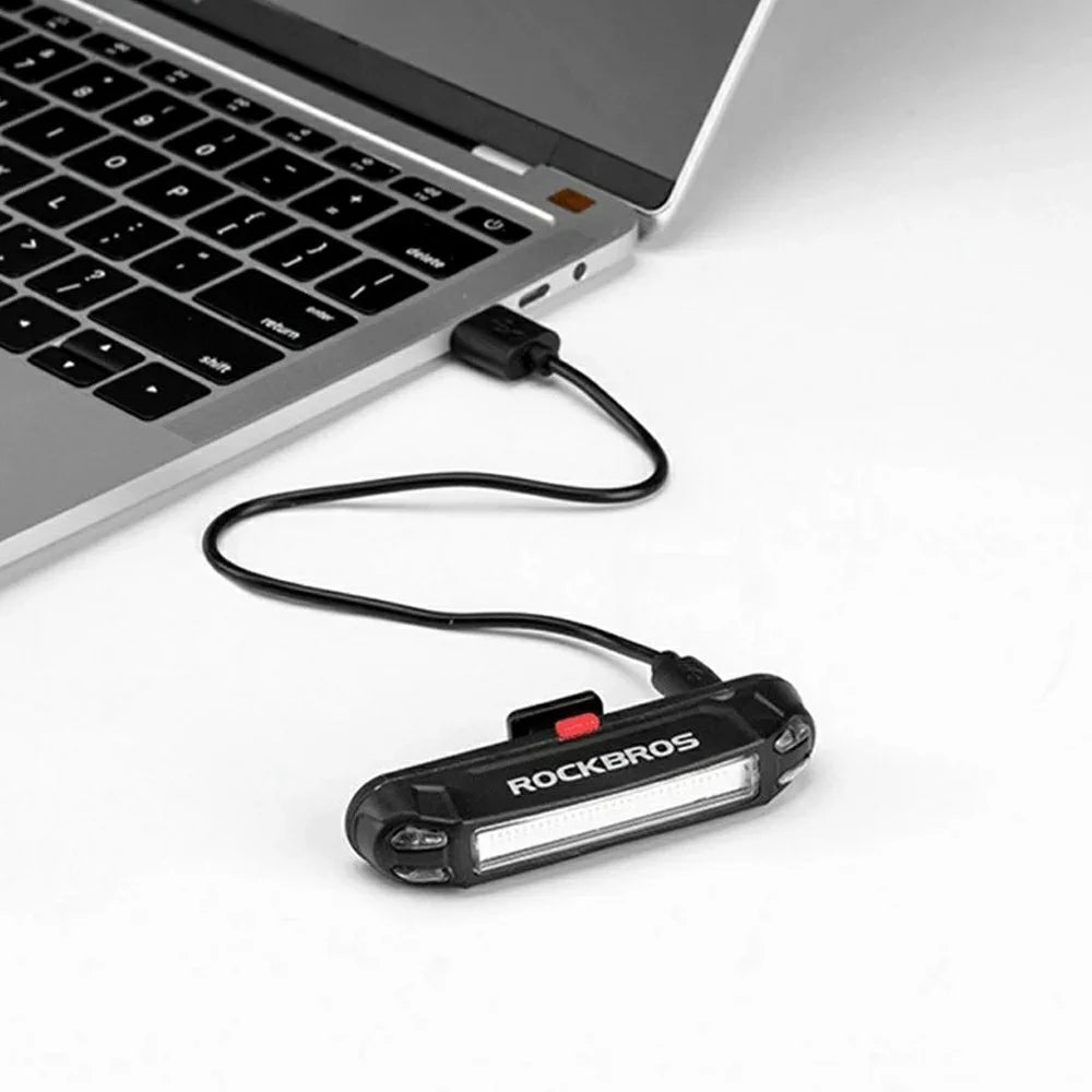 ROCKBROS Mountain Bike USB Rechargeable Tail Light Super Bright Waterproof Safety Warning Lamp - Red+Green+Blue - 4