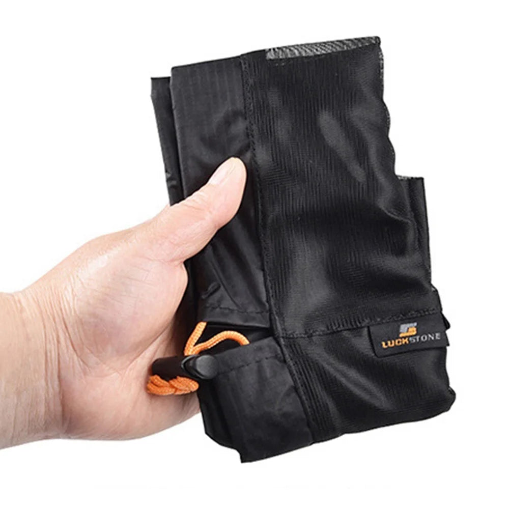 LUCKSTONE Size XXL Drawstring Mesh Laundry Storage Bag Litter Pouch Multifunction Fishing Net Easy Folding for Travelling Camping Hiking - Black - 4