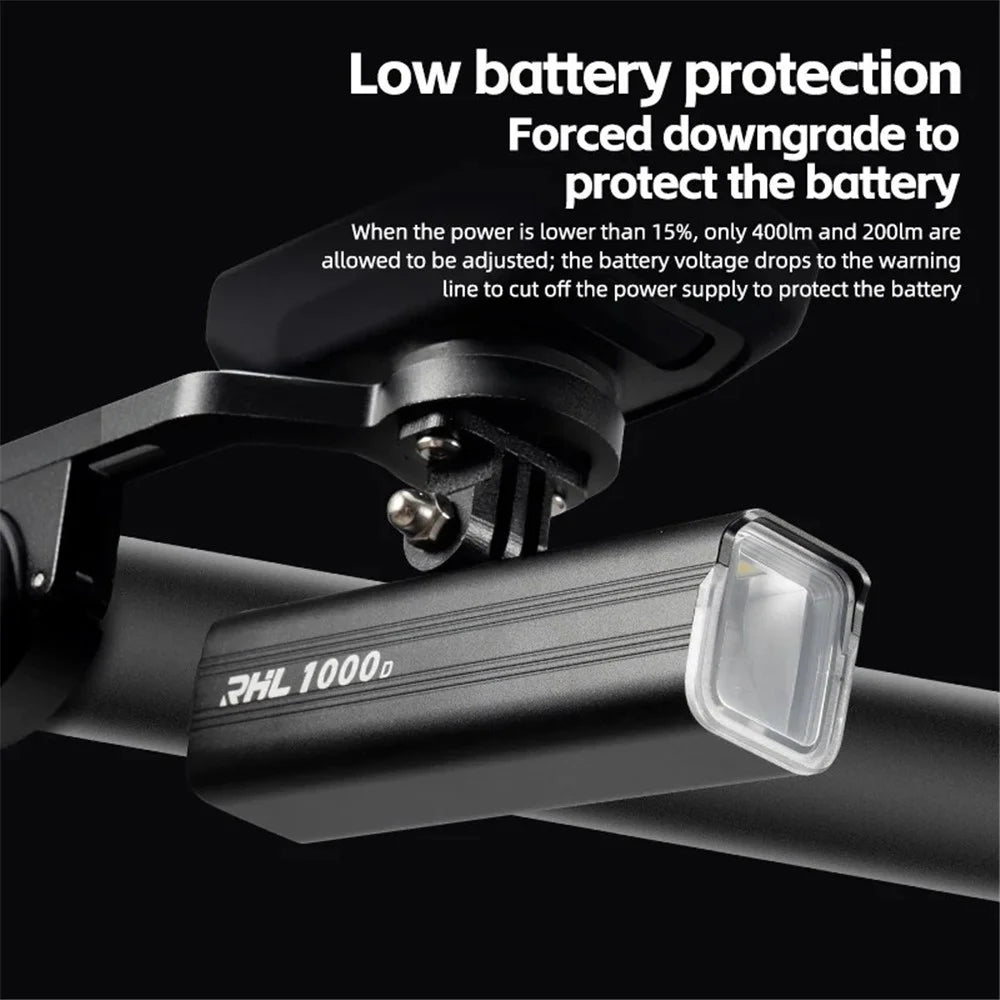ROCKBROS RHL1000 Bicycle Headlight 4500mAh MTB Front Light Road Bike Night Lights Cycling Accessories - 5