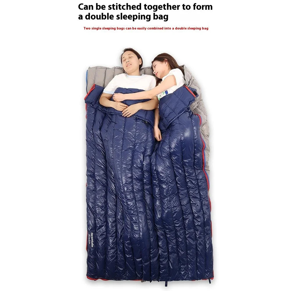 MOUNTAIN DREAM 400g Goose Down Ultra Light Portable Camping Sleeping Bag with Storage Pouch - Blue - 2