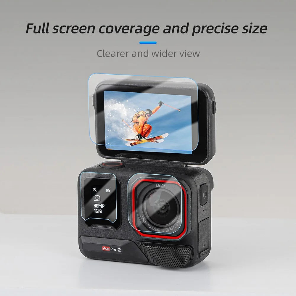 SUNNYLIFE EP2-BHM917 For Insta360 Ace Pro 2 Camera 2 Set Tempered Glass Camera Screen Lens Films - 5
