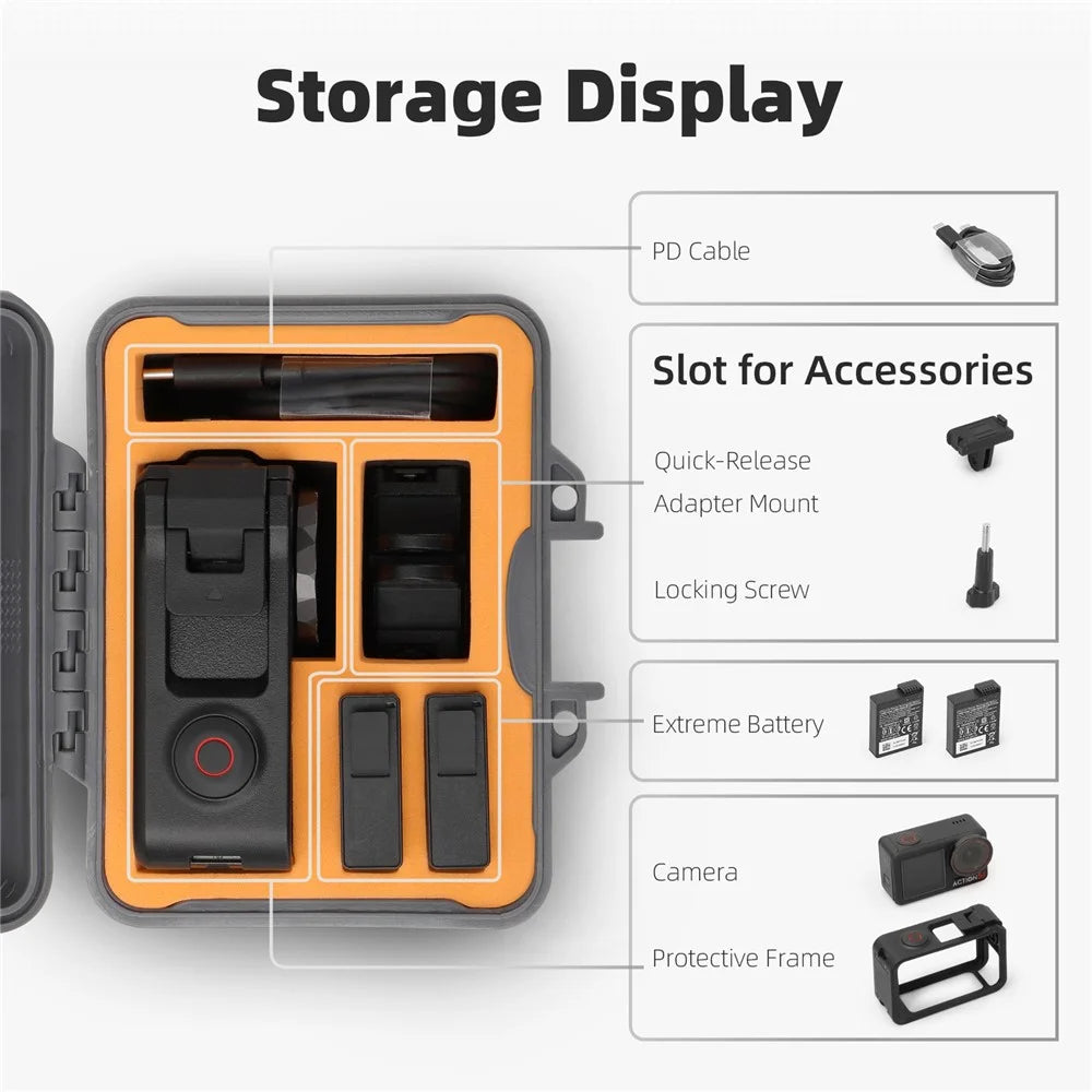SUNNYLIFE AQX-18 Shockproof Box for DJI Osmo Action 5 Pro / 4 / 3 Hard Shell Waterproof Storage Case - 4