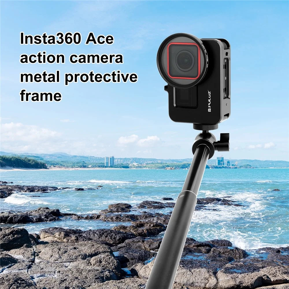 PULUZ PU966B For Insta360 Ace Pro / Ace Metal Protective Frame with 52mm UV Filter and Lens Cap - 3