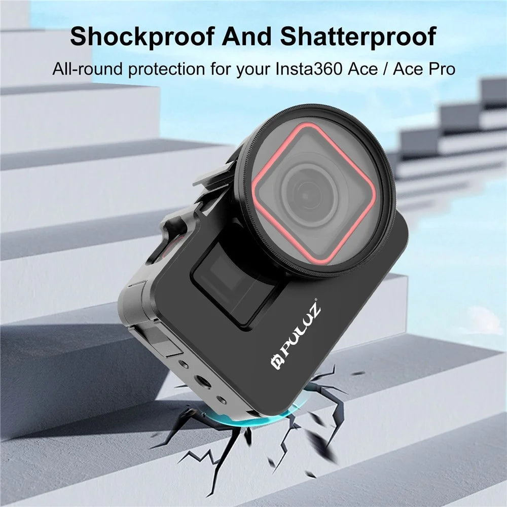 PULUZ PU966B For Insta360 Ace Pro / Ace Metal Protective Frame with 52mm UV Filter and Lens Cap - 5