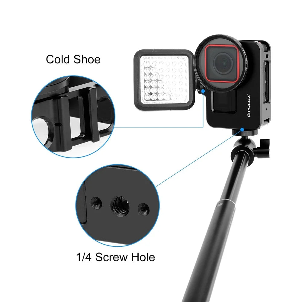 PULUZ PU966B For Insta360 Ace Pro / Ace Metal Protective Frame with 52mm UV Filter and Lens Cap - 7