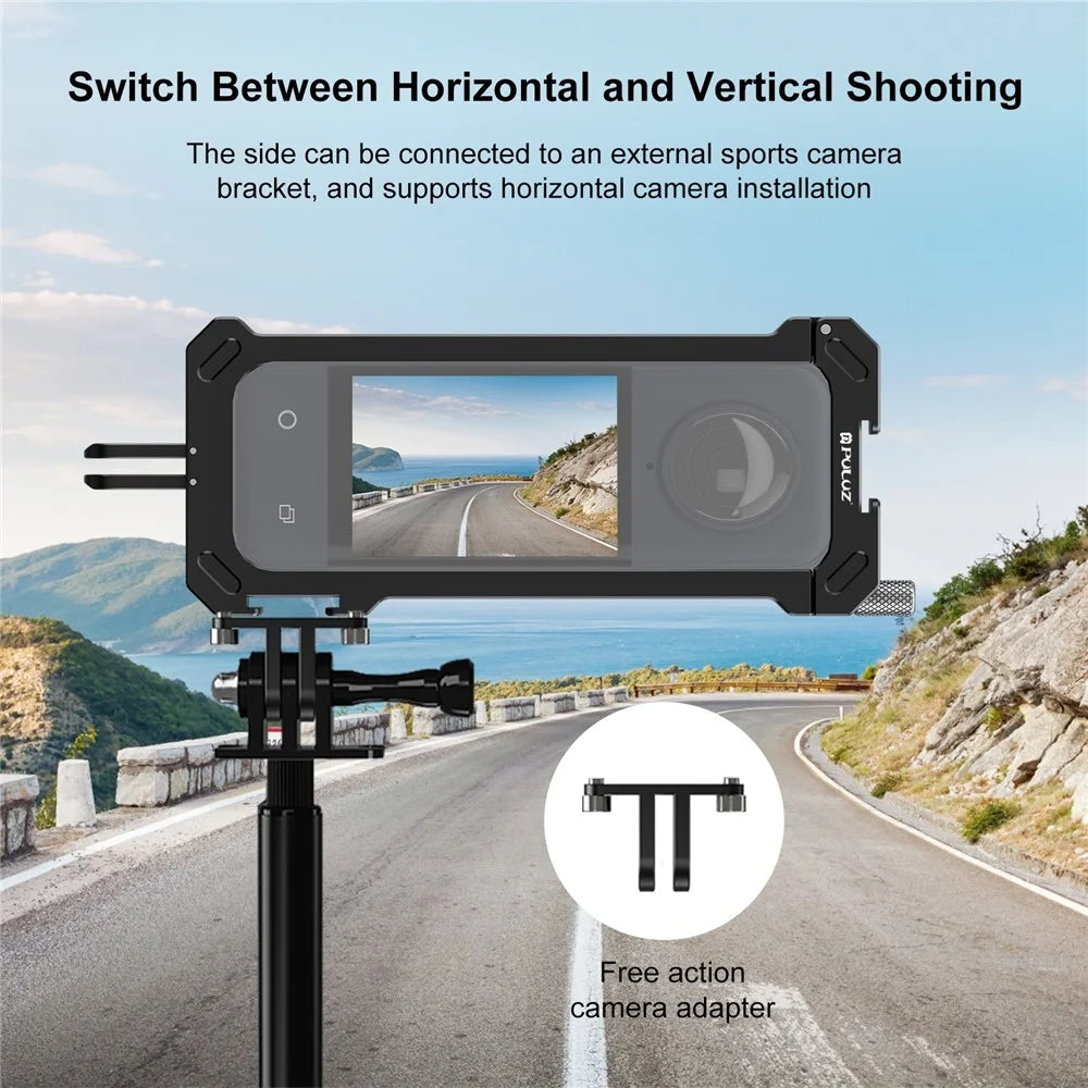 PULUZ PU941B For Insta360 X4 Action Camera Cage Aluminum Alloy Expansion Protective Frame - 7