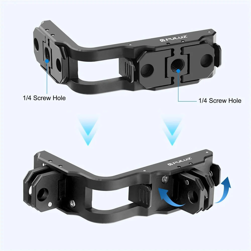 PULUZ PU768B For DJI Osmo Action 5 Pro / 4 Dual Orientation Magnetic Quick Release Mount for Horizontal / Vertical Shooting - 3