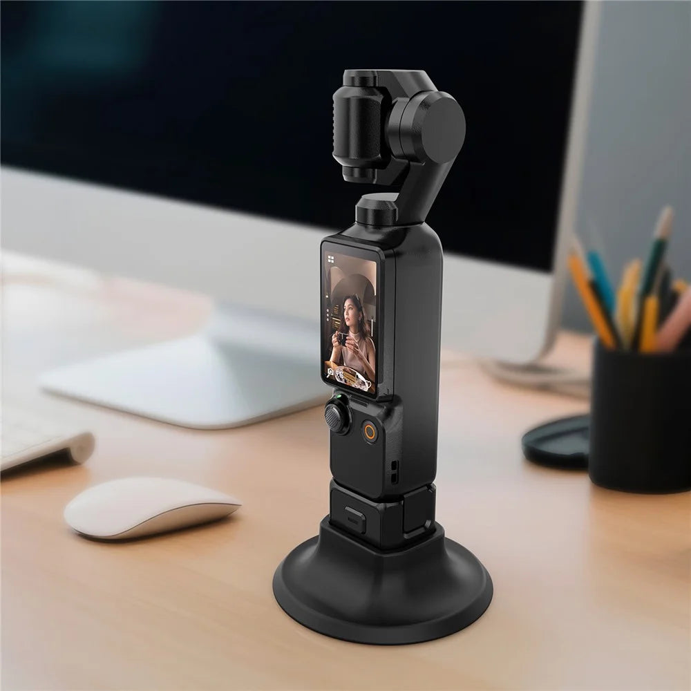 PULUZ PU754B For DJI Osmo Pocket 3 Camera Silicone Base Adhesive Mount Desktop Stand - 3