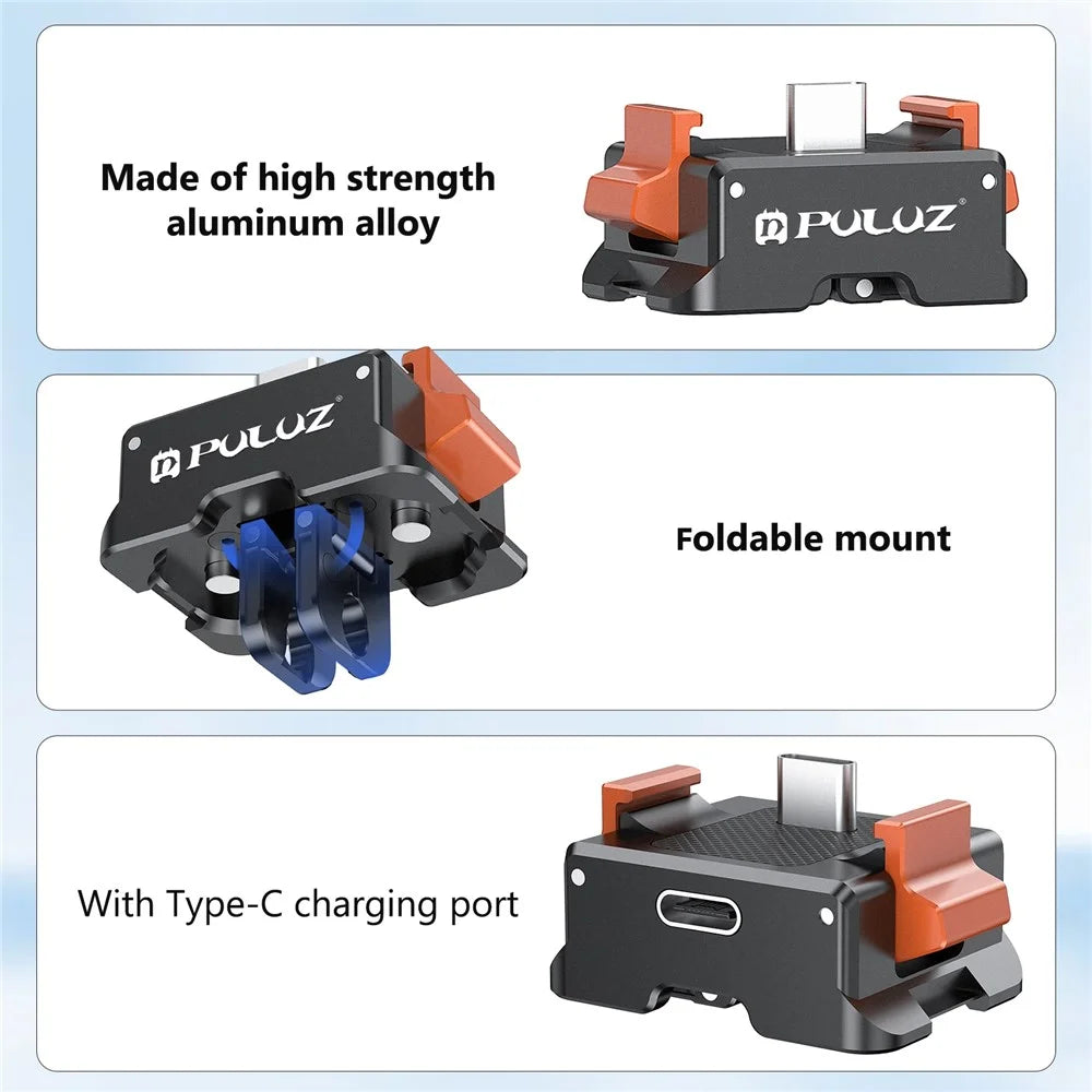 PULUZ PU734B For DJI Osmo Pocket 3 Type C Charging Base Quick Release Mount Adapter Camera Accessories - 5