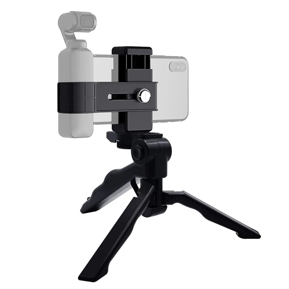 PULUZ PKT46 For DJI Pocket 2 / Osmo Pocket PU379 Phone Holder Clamp with PU191 Foldable Tripod Handheld Grip - 1