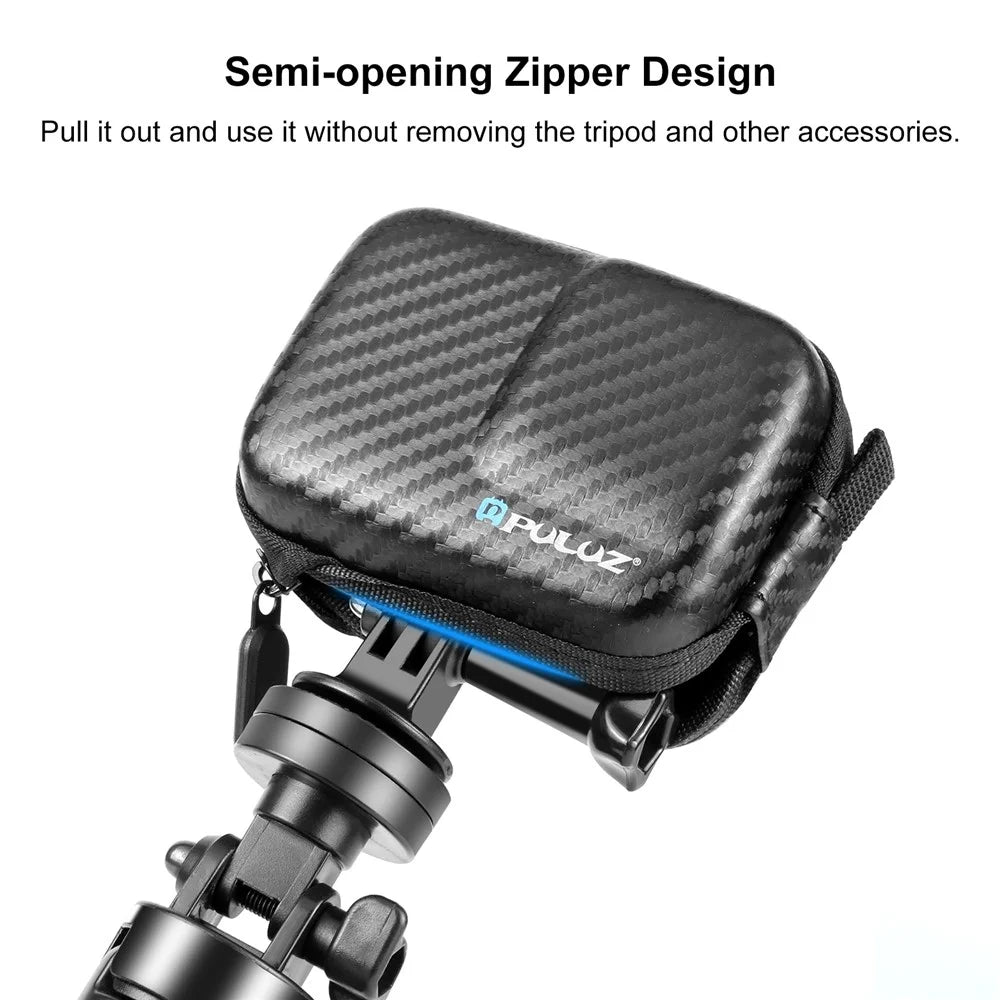 PULUZ PU946B For DJI Osmo Action 4 / 3 Mini Body Case Carbon Fiber Texture PU + EVA Portable Storage Bag - 4