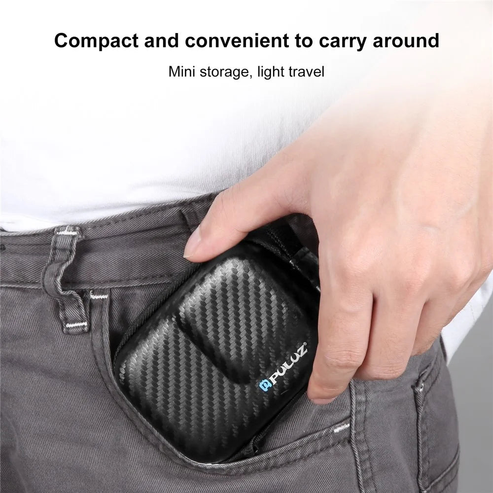 PULUZ PU946B For DJI Osmo Action 4 / 3 Mini Body Case Carbon Fiber Texture PU + EVA Portable Storage Bag - 6
