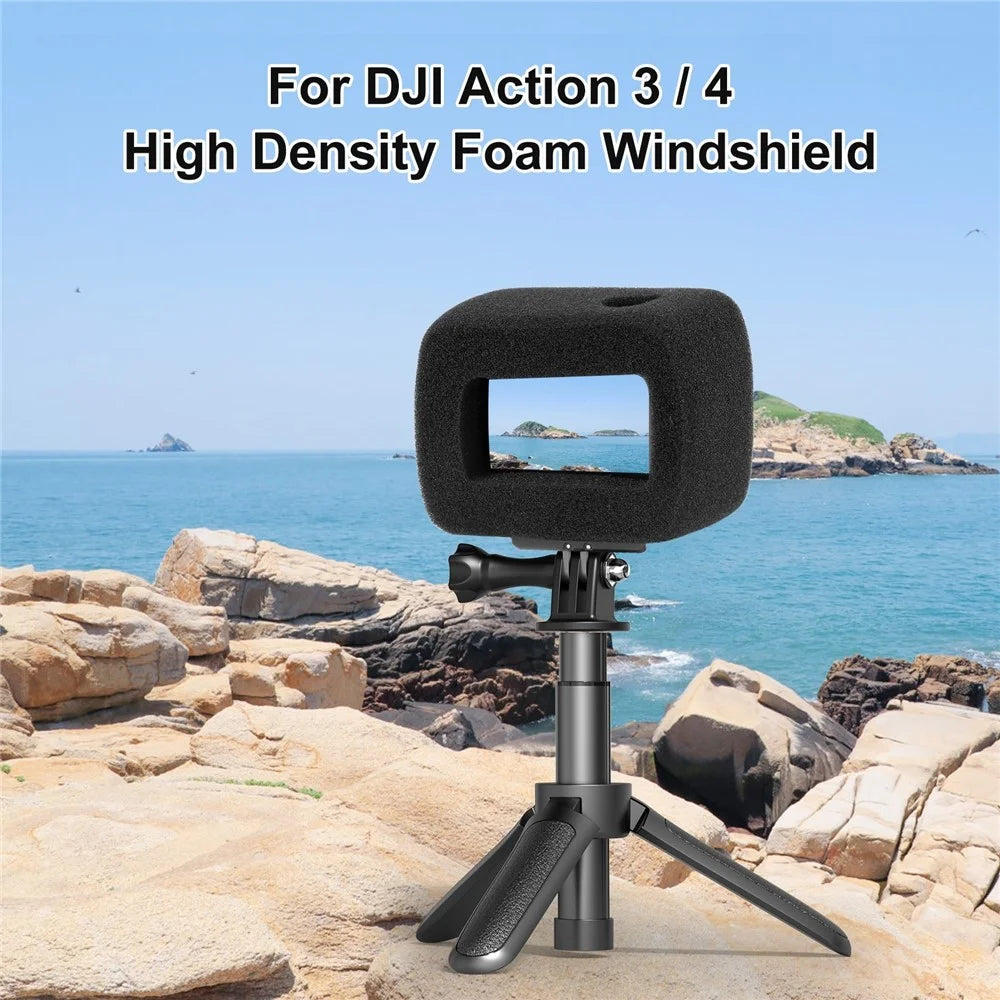 PULUZ PU987B For DJI Osmo Action 5 Pro / 4 / 3 High Density Foam Wind Noise Reduction Scratch Resistant Cover - 3