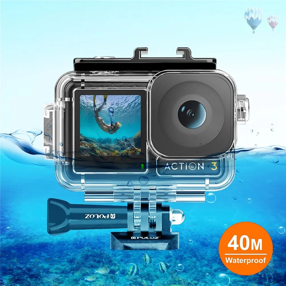 PULUZ PU808 For DJI Osmo Action 3 Case 40M Waterproof Cover with Cold Shoe Mount / Bracket - 3