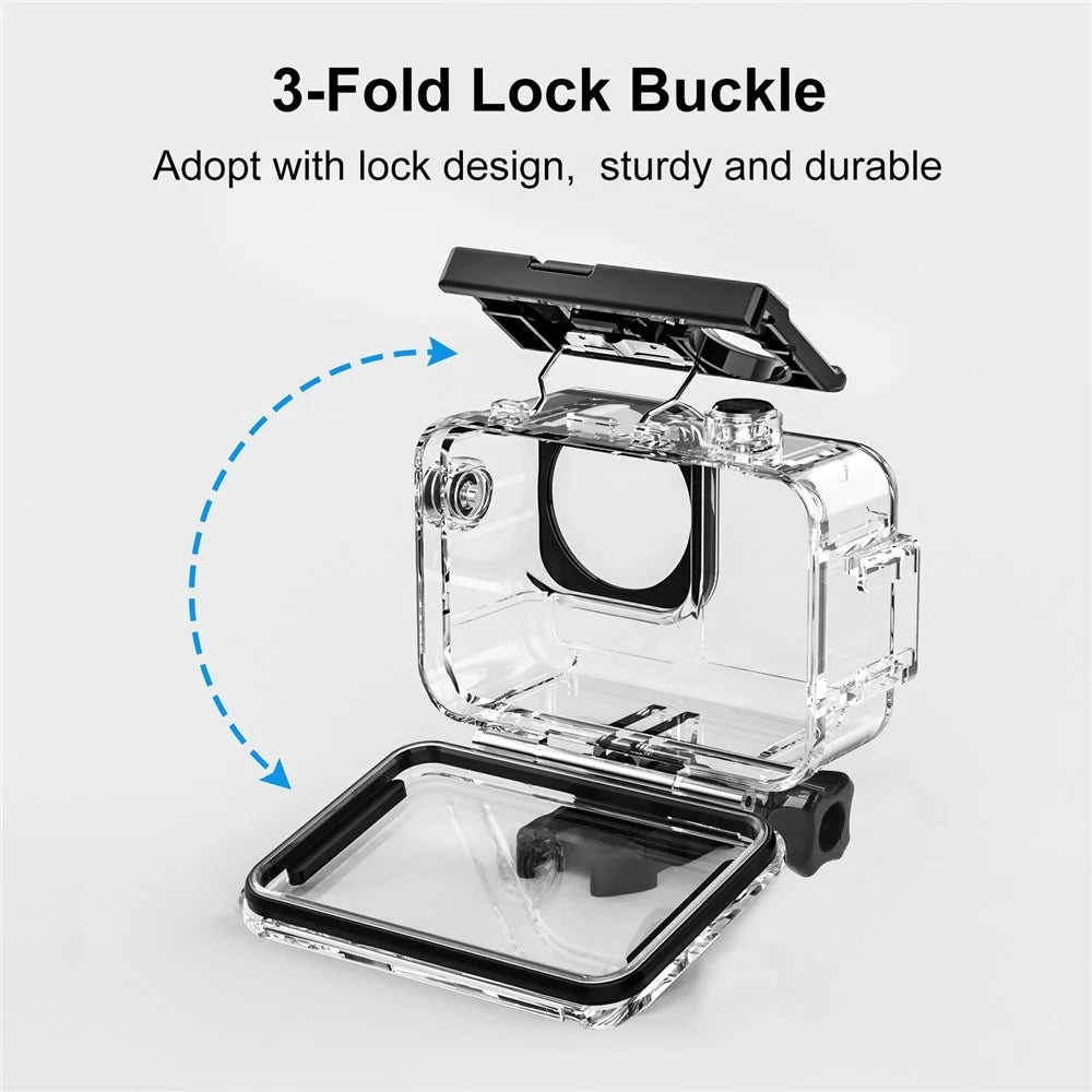 PULUZ PU808 For DJI Osmo Action 3 Case 40M Waterproof Cover with Cold Shoe Mount / Bracket - 4