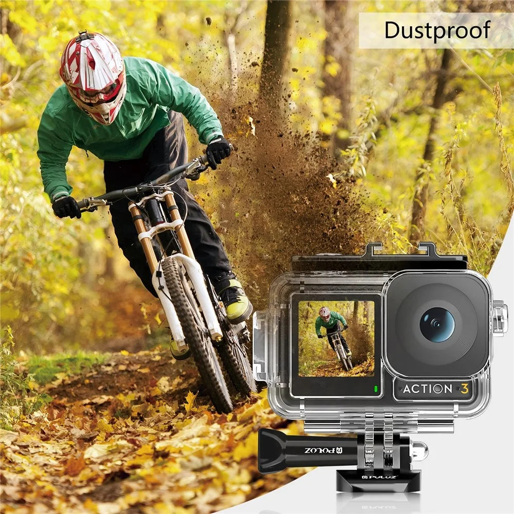 PULUZ PU808 For DJI Osmo Action 3 Case 40M Waterproof Cover with Cold Shoe Mount / Bracket - 6