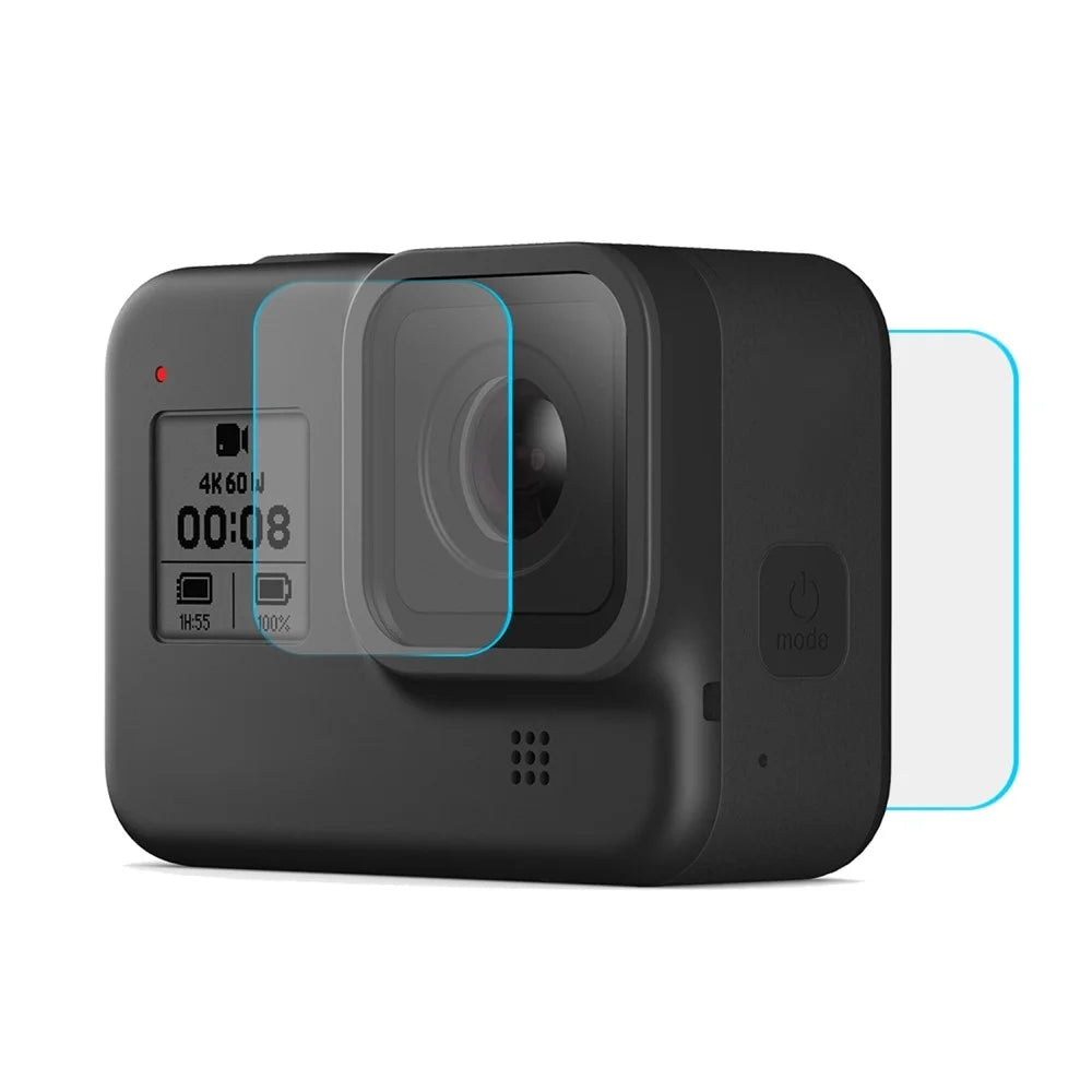 PULUZ PU422 For GoPro Hero 8 Lens + LCD Screen Protector 9H 2.5D Tempered Glass Film - 2