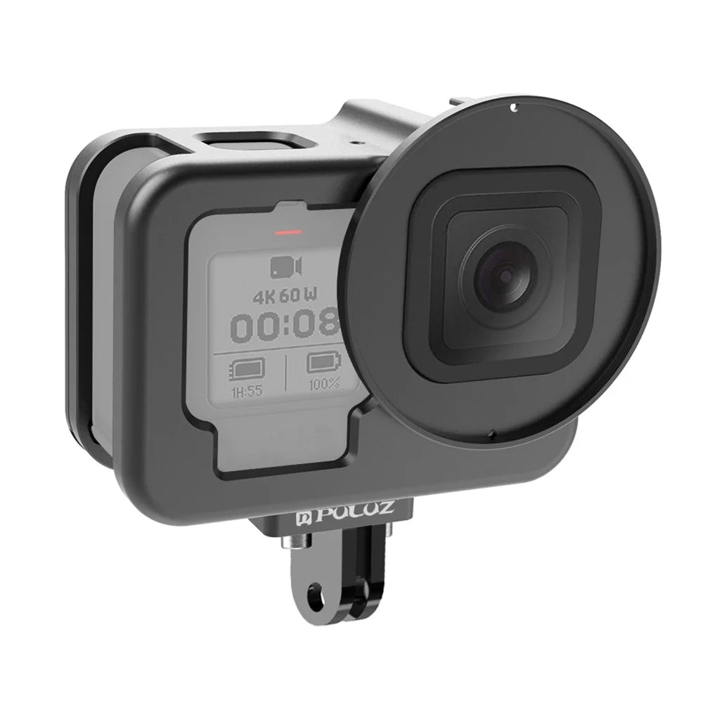 PULUZ PU509B For GoPro HERO11 Black / HERO10 Black / HERO9 Black Metal Protective Cage with Insurance Frame and 52mm UV Lens - 1