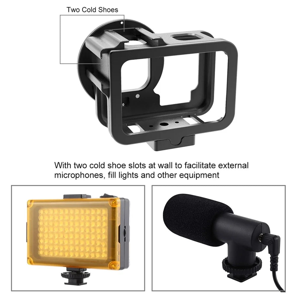 PULUZ PU509B For GoPro HERO11 Black / HERO10 Black / HERO9 Black Metal Protective Cage with Insurance Frame and 52mm UV Lens - 4