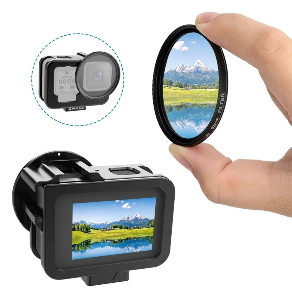 PULUZ PU509B For GoPro HERO11 Black / HERO10 Black / HERO9 Black Metal Protective Cage with Insurance Frame and 52mm UV Lens - 5