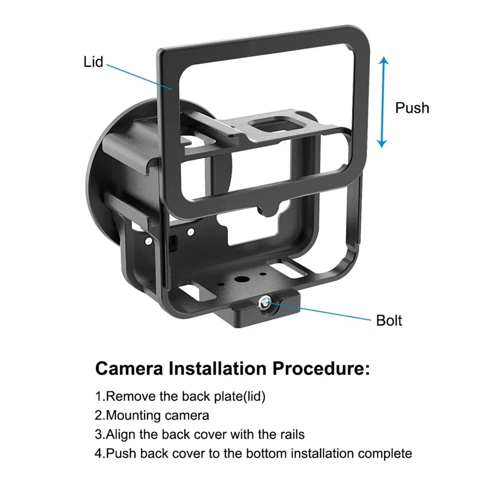 PULUZ PU509B For GoPro HERO11 Black / HERO10 Black / HERO9 Black Metal Protective Cage with Insurance Frame and 52mm UV Lens - 6