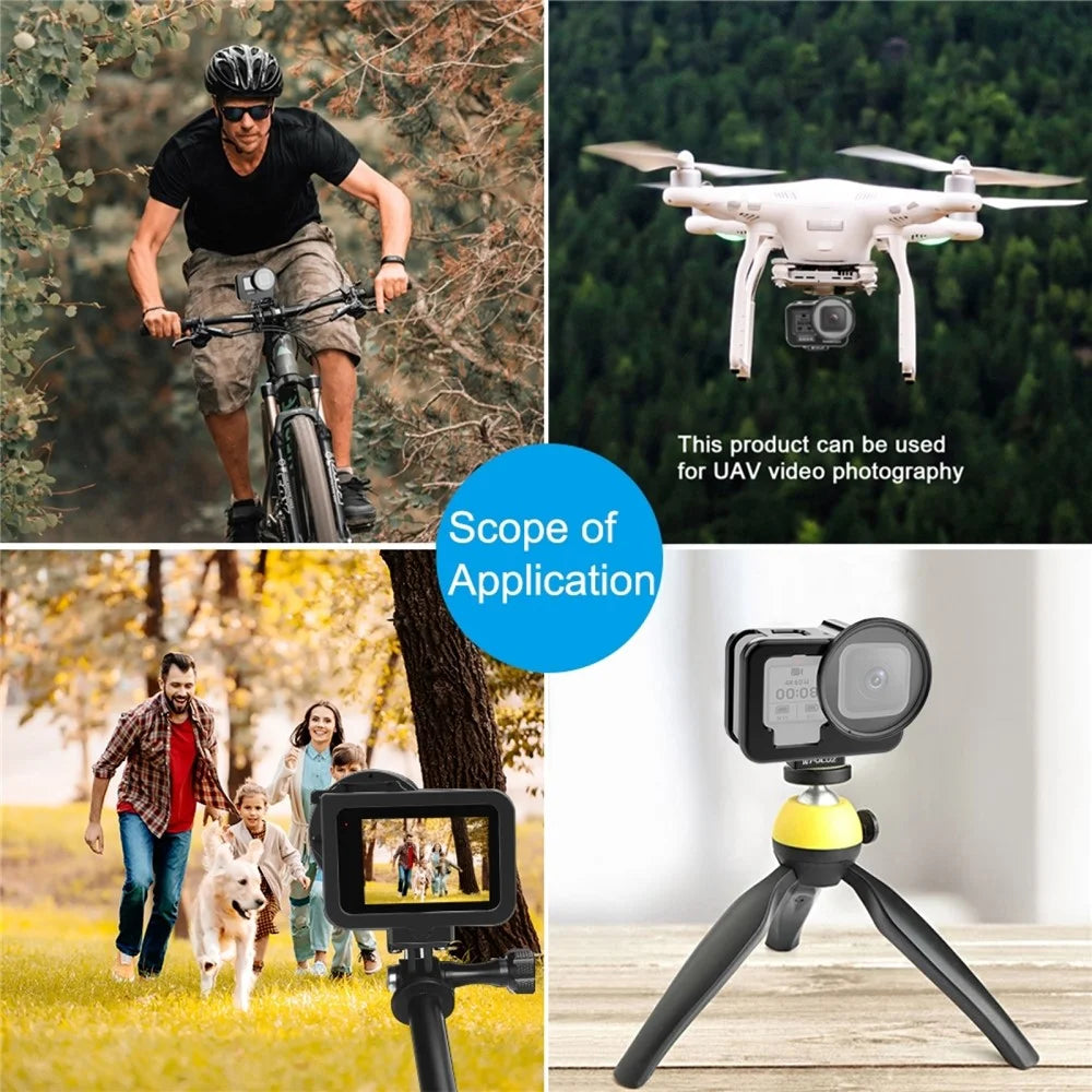 PULUZ PU509B For GoPro HERO11 Black / HERO10 Black / HERO9 Black Metal Protective Cage with Insurance Frame and 52mm UV Lens - 7
