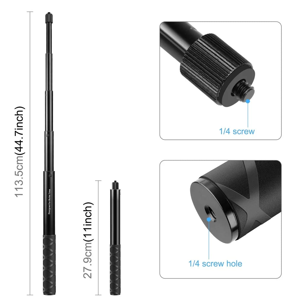 PULUZ PU907 Waist Belt Mount Strap for Insta360 ONE X / GoPro Fusion / Ricoh Theta S / Theta V / Theta SC Action Camera with Selfie Stick Kit Set - 3