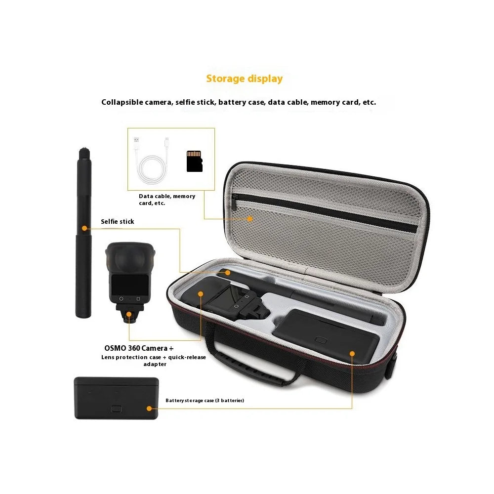 For DJI Osmo 360 Action Camera EVA Storage Case Shockproof Portable Carrying Bag - 5